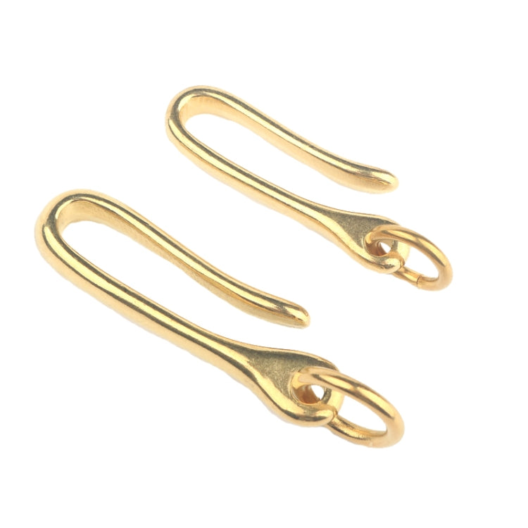 Retro Solid Brass Key Chain Key Ring Belt U Hook Wallet Chain Fish Hook, 6cm with Copper Rin, 6cm without Copper Rin