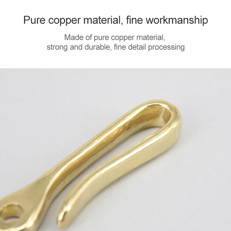 Retro Solid Brass Key Chain Key Ring Belt U Hook Wallet Chain Fish Hook, 6cm with Copper Rin, 6cm without Copper Rin