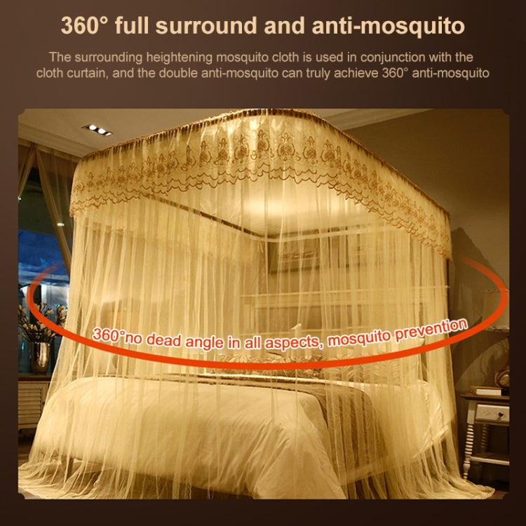 U-shaped Guide Rail Retractable Three-door Mosquito Net, 120x200 cm, 150x200 cm, 180x200 cm, 180x220 cm