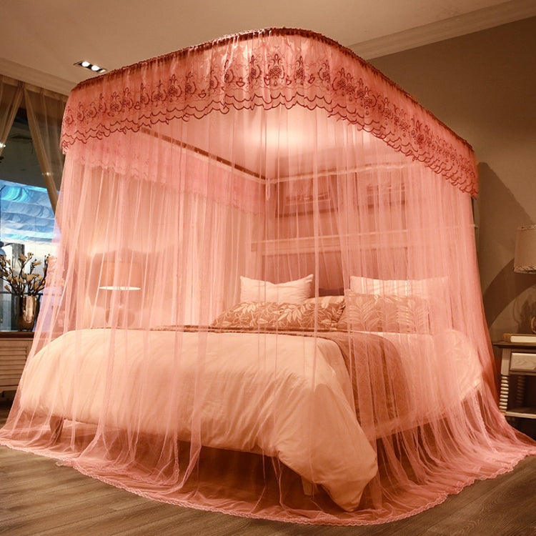 U-shaped Guide Rail Retractable Three-door Mosquito Net, 120x200 cm, 150x200 cm, 180x200 cm, 180x220 cm