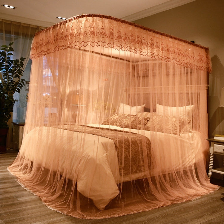 U-shaped Guide Rail Retractable Three-door Mosquito Net, 120x200 cm, 150x200 cm, 180x200 cm, 180x220 cm