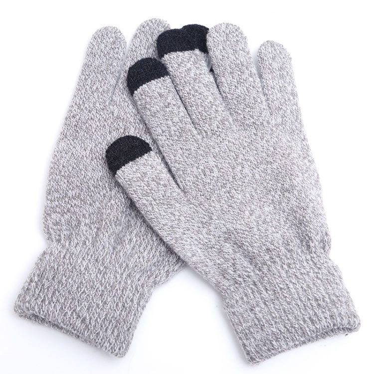 Winter Touch Screen Gloves Women Men Warm Stretch Knit Mittens Imitation Wool Thicken Full Finger Gloves, White, Grey, Black, Yellow, Navy Blue, Kids White, Kids Black, A-Navy Blue, A-Black, A-White, A-Grey, B-Grey, B-Blue, C-Yellow, C-Blue, C-Purple  ...