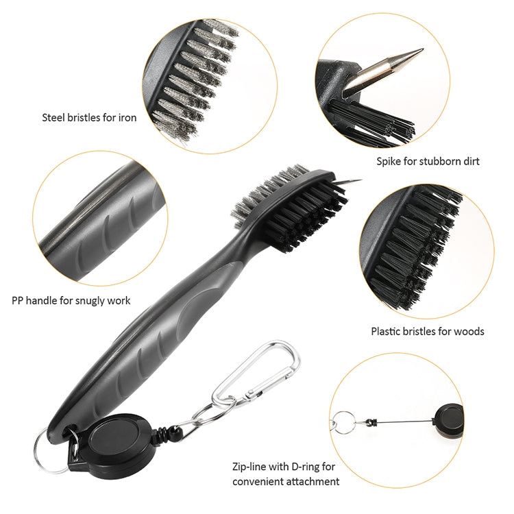 Golf Club Brush Ball Slot Cleaning Brush Cleaning Set, ZY-0021  Brush Blue, ZY-0021 Brush Black