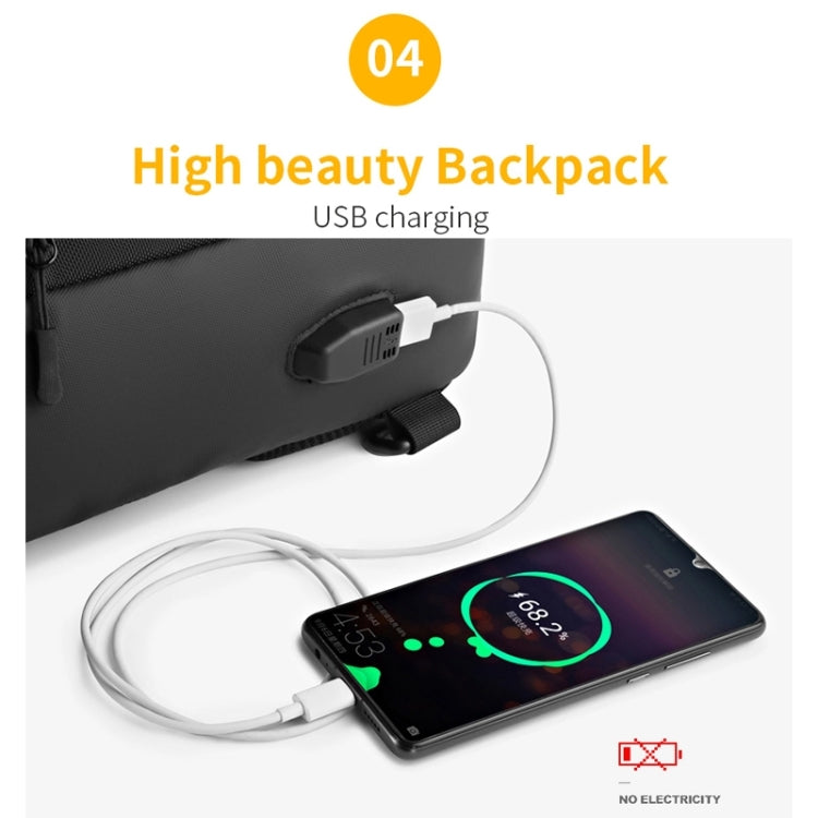 Ozuko 9334 Men Outdoor Multifunctional Waterproof Messenger Bag with External USB Charging Port, Black, Dark Gray, Orange, Royal Blue, Sky Blue