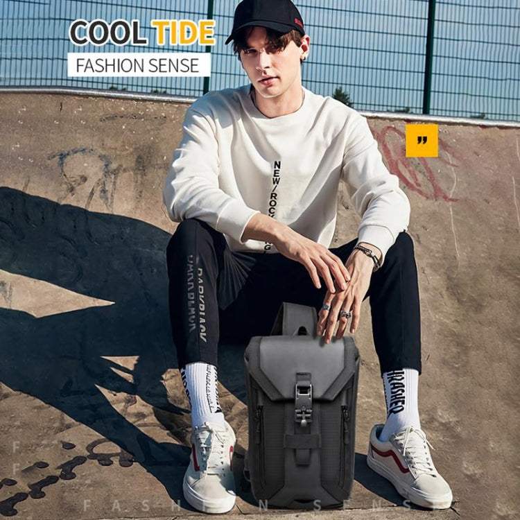 Ozuko 9334 Men Outdoor Multifunctional Waterproof Messenger Bag with External USB Charging Port, Black, Dark Gray, Orange, Royal Blue, Sky Blue
