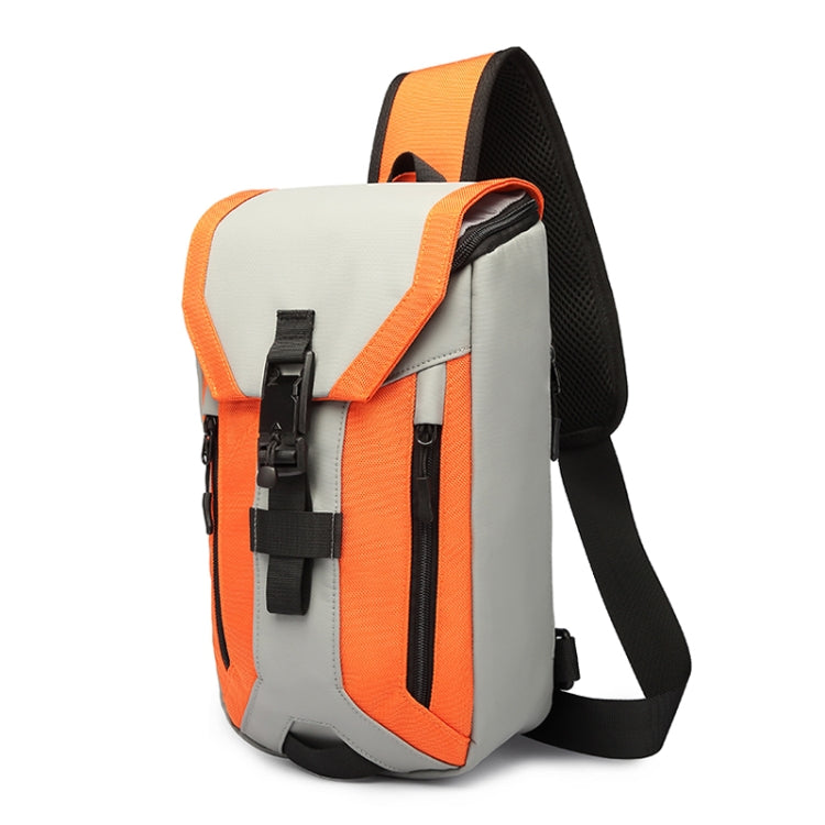 Ozuko 9334 Men Outdoor Multifunctional Waterproof Messenger Bag with External USB Charging Port, Black, Dark Gray, Orange, Royal Blue, Sky Blue