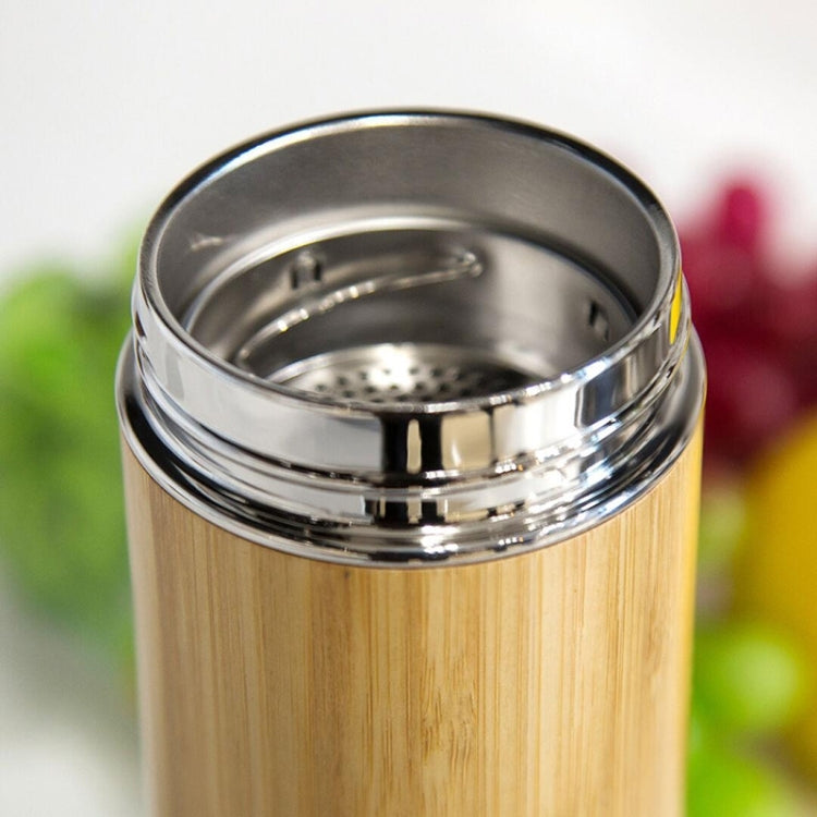 Creative Bamboo Thermos Bottle Stainless Steel Vacuum Flask, 450ml  Stainless Steel
