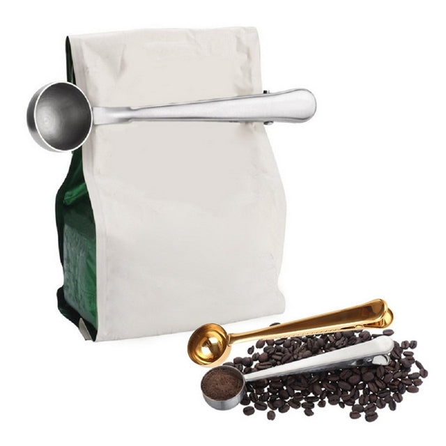 Multifunction Kitchen Coffee Scoop With Clip Stainless Steel Tea Coffee Measuring Cup Coffee Scoop, Coffee Scoop(Silver), Coffee Scoop(Gold), Coffee Scoop(Black), Coffee Scoop(Rose Gold)