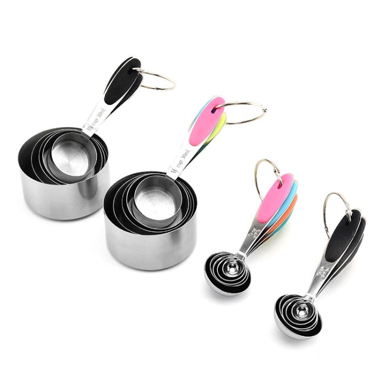 Stainless Steel Measuring Spoon Set Coffee Spoon Baking Kitchen Gadget, Measuring Cup 5 in 1, Measuring Spoon 5 in 1, 5 in 1 Measuring Cup(Color), 5 in 1 Measuring Spoon(Color)