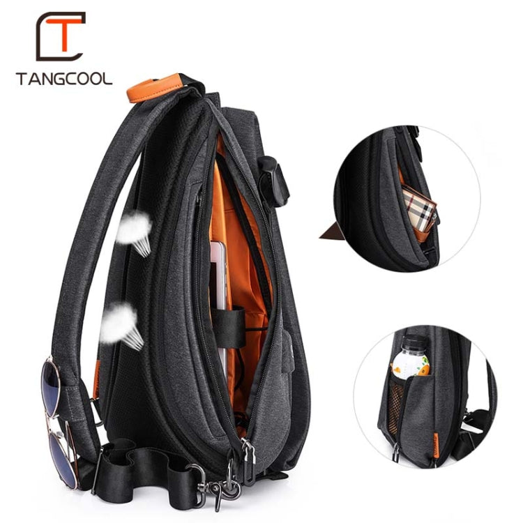 Multifunction Fashion Men Crossbody Bags Chest Pack  Messengers Bag Waterproof Shoulder Bag with USB Charging Port, Black-L