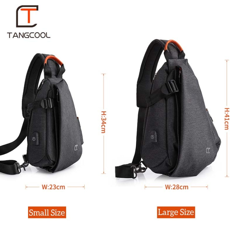 Multifunction Fashion Men Crossbody Bags Chest Pack  Messengers Bag Waterproof Shoulder Bag with USB Charging Port, Black-L