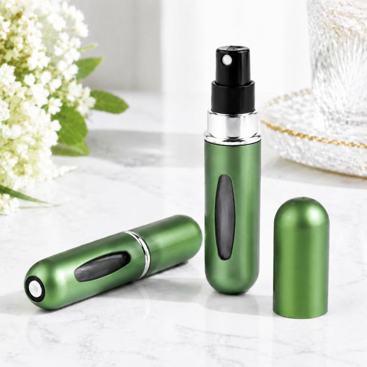 Portable Mini Aluminum Refillable Perfume Bottle Spray Empty Cosmetic Containers Atomizer, Capacity:5ml, Metal