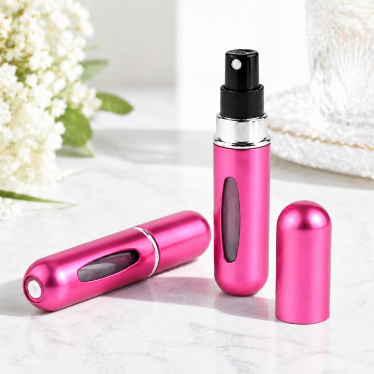 Portable Mini Aluminum Refillable Perfume Bottle Spray Empty Cosmetic Containers Atomizer, Capacity:5ml, Metal