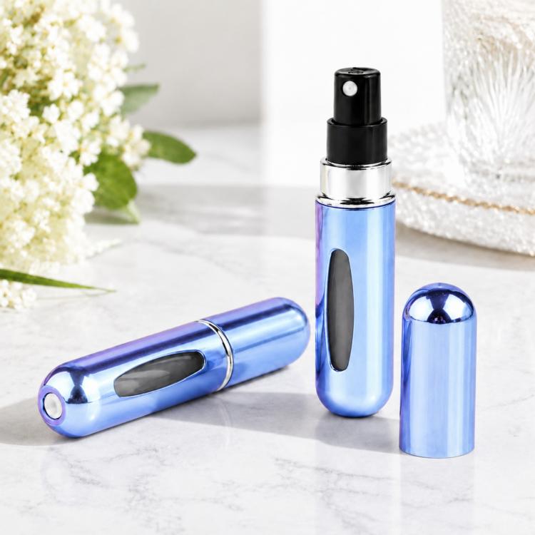 Portable Mini Aluminum Refillable Perfume Bottle Spray Empty Cosmetic Containers Atomizer, Capacity:5ml, Metal