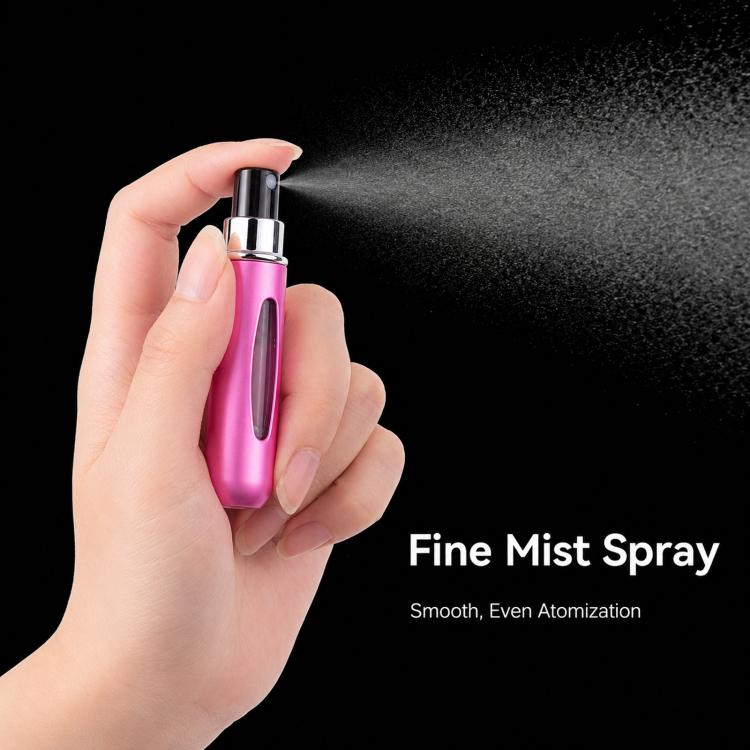 Portable Mini Aluminum Refillable Perfume Bottle Spray Empty Cosmetic Containers Atomizer, Capacity:5ml, Metal