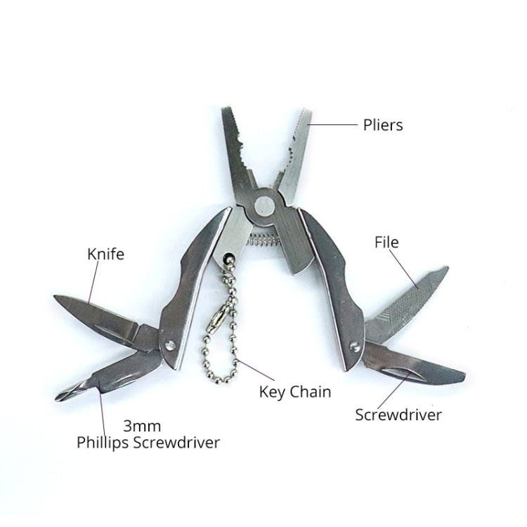 Portable Multifunction Folding Plier Stainless Steel Foldaway Knife Keychain Screwdriver, Knife Keychain Screwdriver