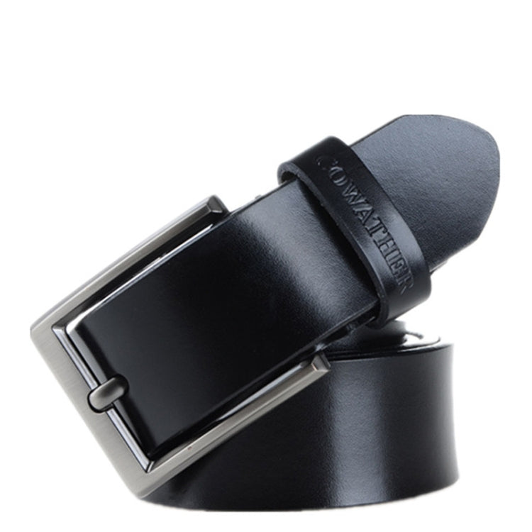 COWATHER XF002 Men Genuine Leather Luxury Business Casual Pin Buckle Belt, 150cm