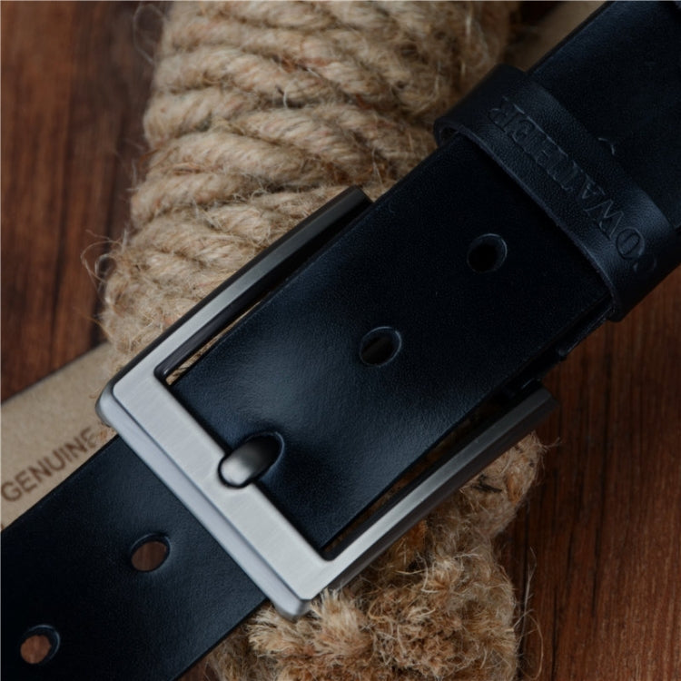 COWATHER XF002 Men Genuine Leather Luxury Business Casual Pin Buckle Belt, 150cm