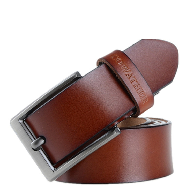 COWATHER XF002 Men Genuine Leather Luxury Business Casual Pin Buckle Belt, 150cm