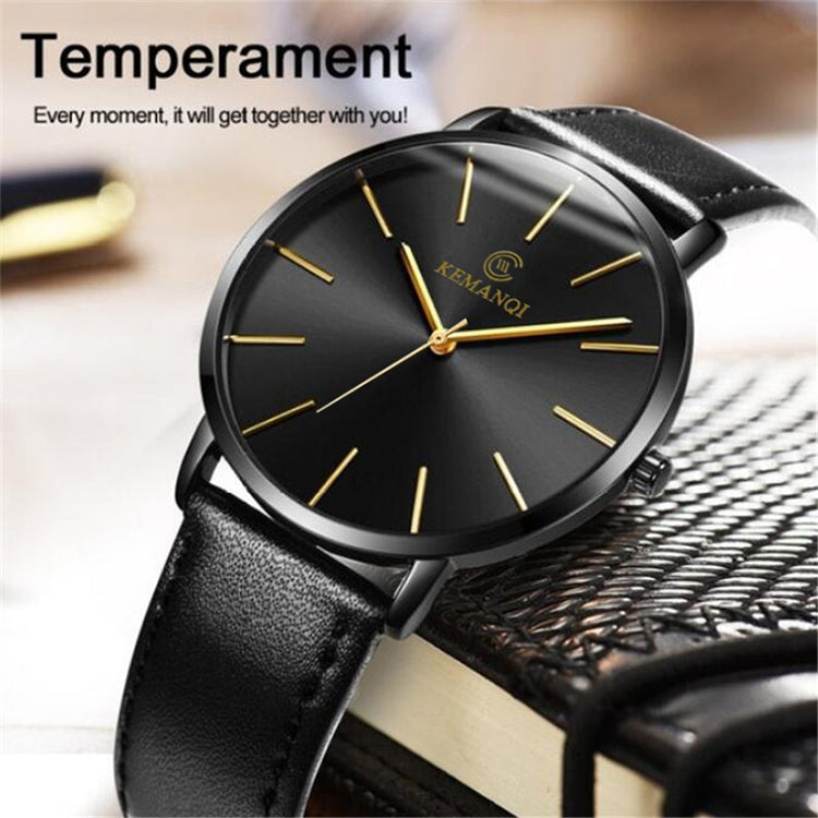 KEMANQI Simple Ultra-thin Waterproof Steel Mesh Belt Quartz Watch for Men, Ultra-thin black shell black dial black band, Ultra-thin black shell blue dial black band, Ultra-thin Rose gold shell black dial black band                                      ...