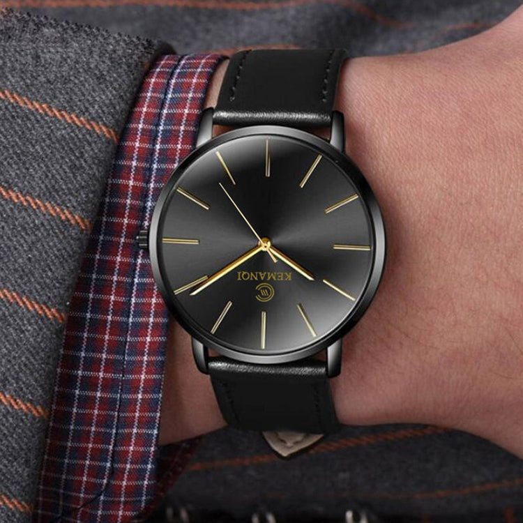 KEMANQI Simple Ultra-thin Waterproof Steel Mesh Belt Quartz Watch for Men, Ultra-thin black shell black dial black band, Ultra-thin black shell blue dial black band, Ultra-thin Rose gold shell black dial black band                                      ...