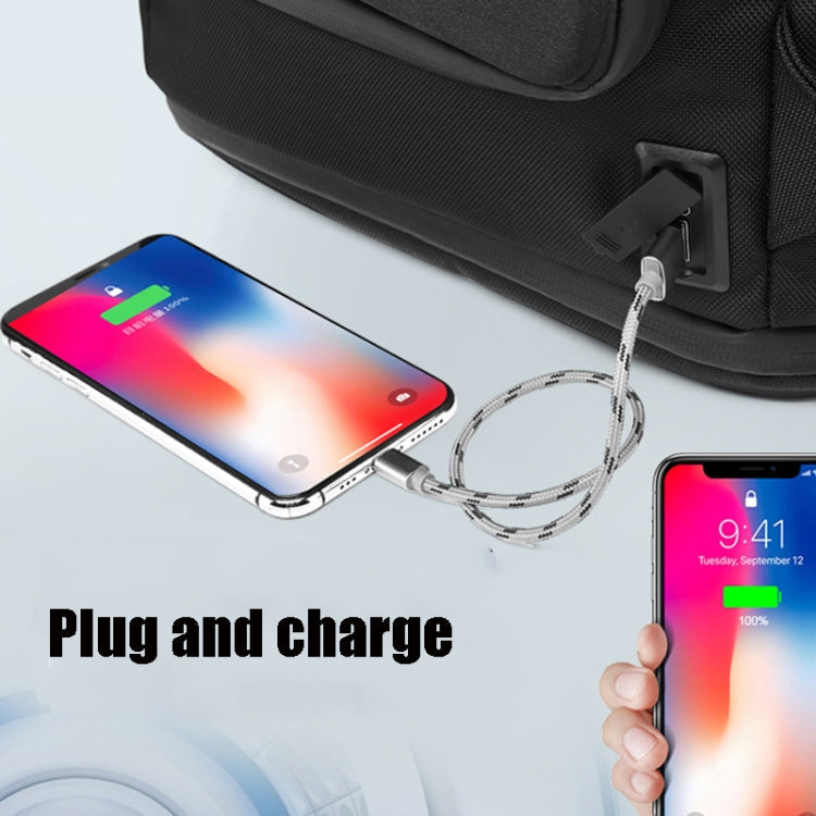 Ozuko 9326 Men Outdoor Multifunctional Anti-theft Backpack Sports Waterproof Travel Shoulders Bag with External USB Charging Port, Ozuko 9326