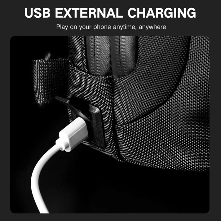 Ozuko 9315 Outdoor Waterproof Men Business Chest Bag Anti-theft Shoulder Messenger Bag with External USB Charging Port, Dark Blue, Black, Dark Gray