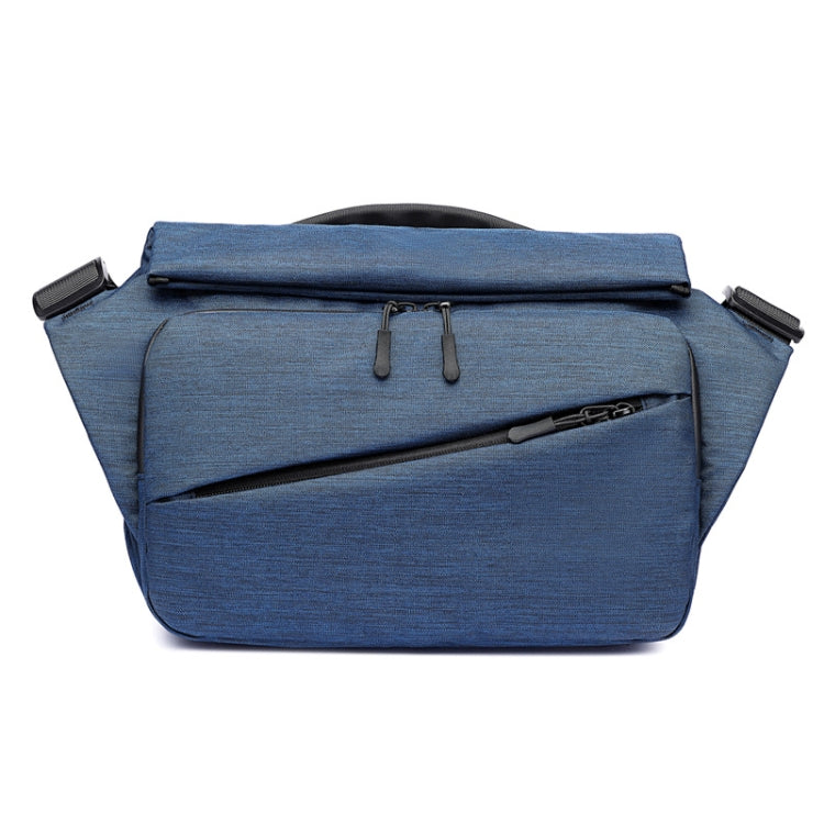 Ozuko 9349 Multifunctional Waterproof Men Messenger Bag with External USB Charging Port, Dark Blue, Black, Dark Gray
