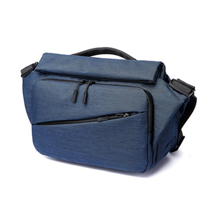 Ozuko 9349 Multifunctional Waterproof Men Messenger Bag with External USB Charging Port, Dark Blue, Black, Dark Gray