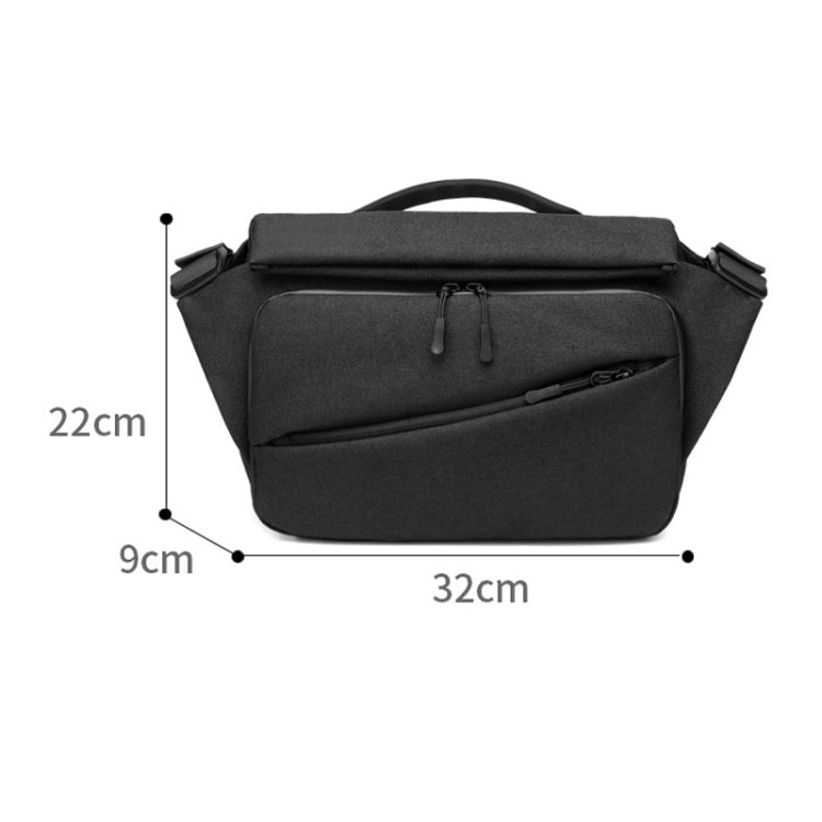 Ozuko 9349 Multifunctional Waterproof Men Messenger Bag with External USB Charging Port, Dark Blue, Black, Dark Gray
