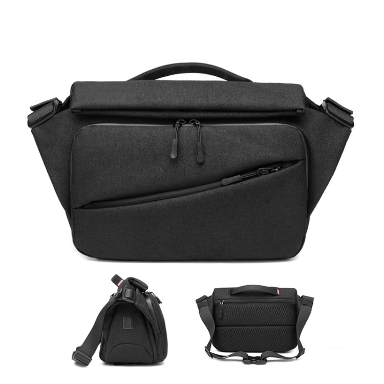 Ozuko 9349 Multifunctional Waterproof Men Messenger Bag with External USB Charging Port, Dark Blue, Black, Dark Gray