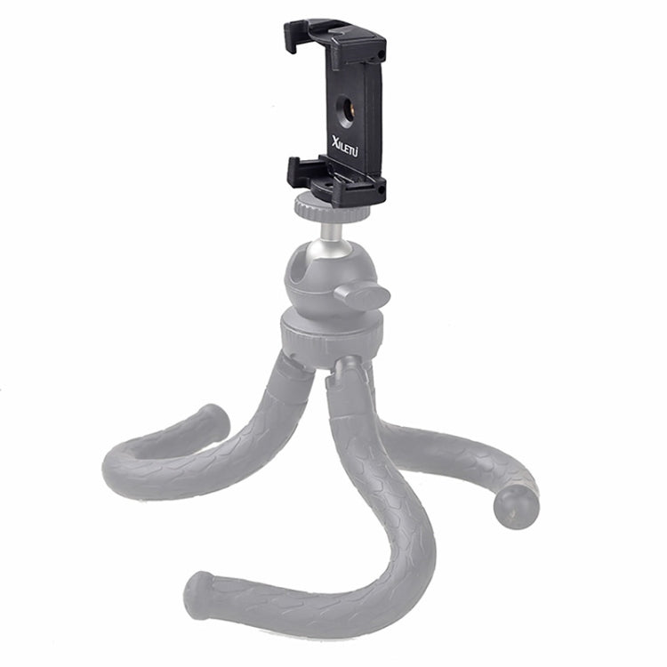 Xiletu Xj-12 Live Broadcast Bracket Fixing Clip Tripod Mount Phone Clamp with 1/4 inch Screw Holes & Cold Shoe Base, Xj12
