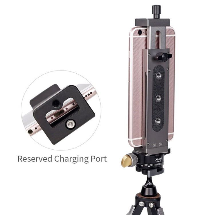 Xiletu Xj15 Live Broadcast Desktop Full Metal Tripod Mount Tablet Pc Phone Clamp With 1/4 Inch Screw Holes & Cold Shoe Base, Xj15