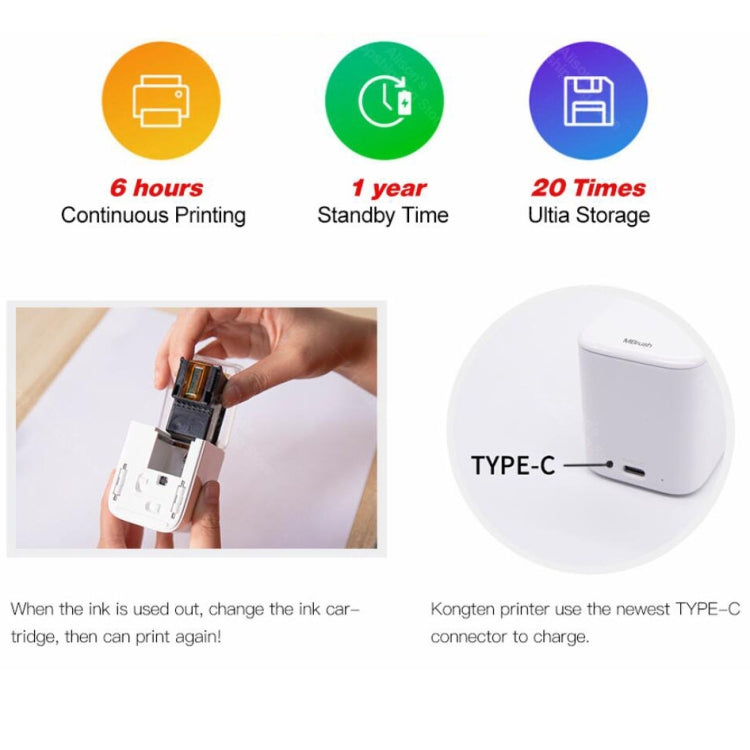 Mbrush Handheld Printer Custom Content Portable Full Color Inkjet Printer with Ink Cartridges, Mbrush