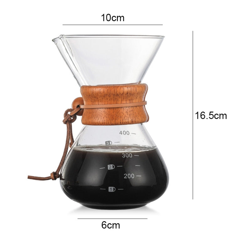 Hand Coffee Pot High Temperature Resistant 400ml Glass Coffee Pot, Pot Without Strainer, Pot With Strainer