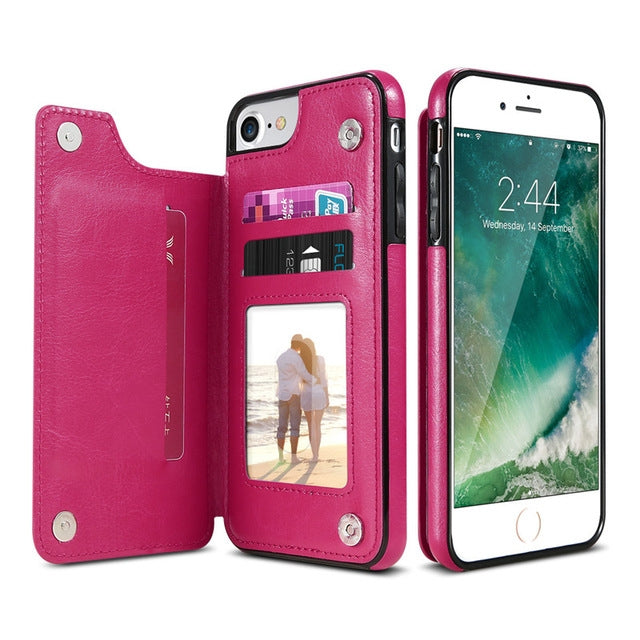 Retro PU Leather Case Multi Card Holders Phone Cases for iPhone 6 Plus & 6s Plus, iPhone 6 Plus, v