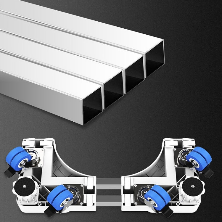 Adjustable Stainless Steel Refrigerator Bracket Washing Machine Base Bracket, Single Tube 4 Legs, Single Tube 4 Wheels, Double Tubes 4 Wheels + 4 Legs, Double Tubes 4 Wheels + 8 Legs, Double Tubes 8 Wheels + 4 Legs, Double Tube 12 Feet