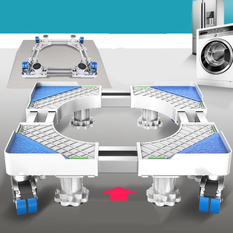 Adjustable Stainless Steel Refrigerator Bracket Washing Machine Base Bracket, Single Tube 4 Legs, Single Tube 4 Wheels, Double Tubes 4 Wheels + 4 Legs, Double Tubes 4 Wheels + 8 Legs, Double Tubes 8 Wheels + 4 Legs, Double Tube 12 Feet