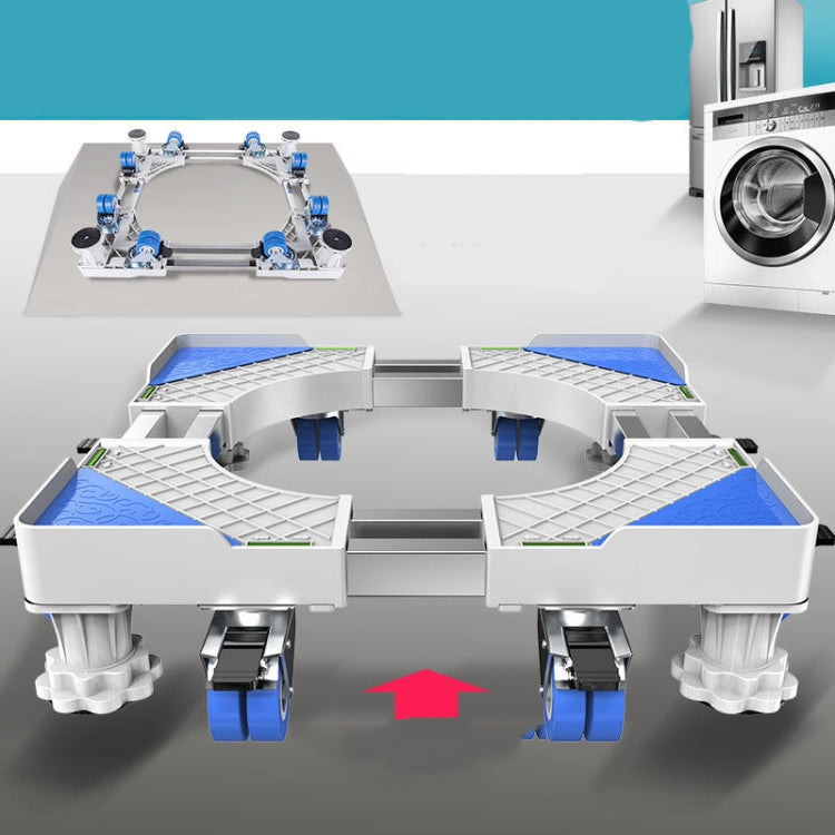 Adjustable Stainless Steel Refrigerator Bracket Washing Machine Base Bracket, Single Tube 4 Legs, Single Tube 4 Wheels, Double Tubes 4 Wheels + 4 Legs, Double Tubes 4 Wheels + 8 Legs, Double Tubes 8 Wheels + 4 Legs, Double Tube 12 Feet