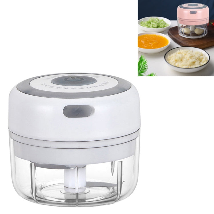 Electrical USB Rechargeable Garlic Mixing Masher Complementary Food Masher Stainless Steel Crushing Garlic Peeling Device Wireless Mini Garlic Cutter, White, Green
