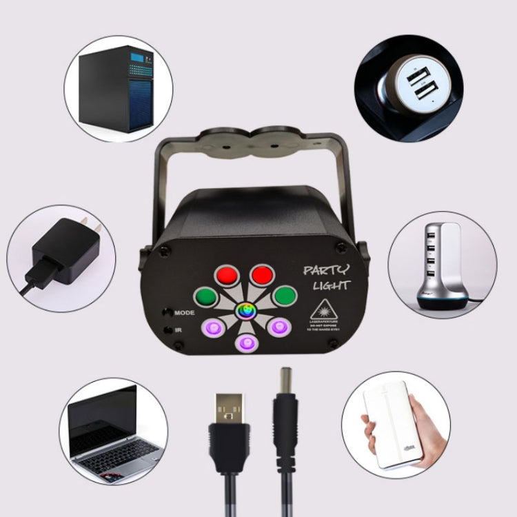 R90 8W UV Mini Laser Light Sound Control Induction Stage Atmosphere Light Bar KTV Laser Light, USB Plug-in, Built-in Battery Charging