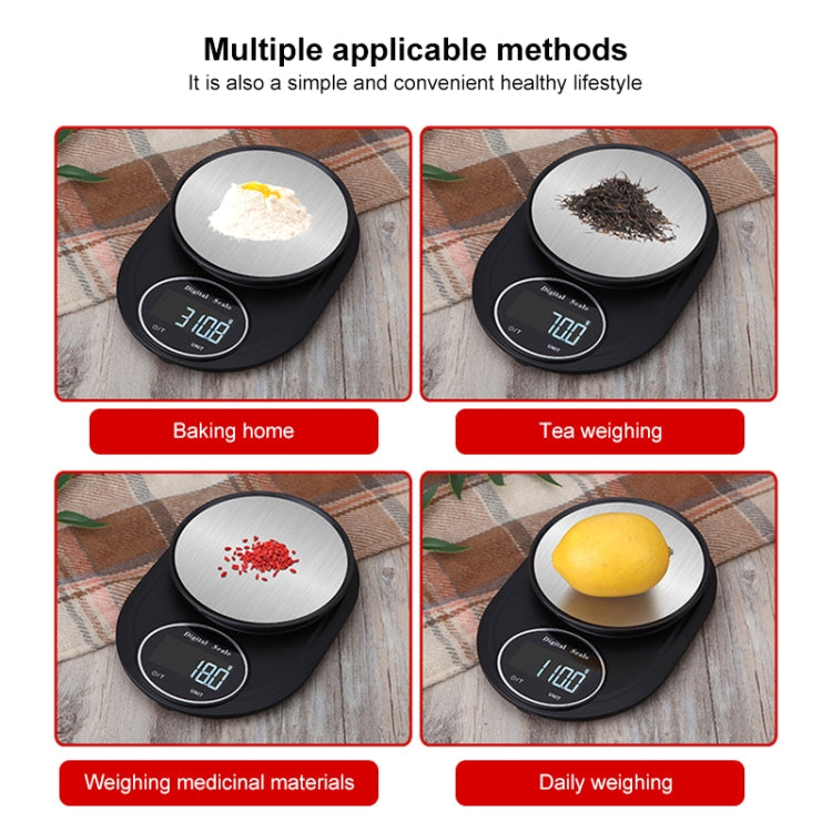 Home Kitchen Electronic Scale High Precision Stainless Steel Jewelry Scale, Hemming 5kg/1g, No Edging 5kg/1g, Hemming 3kg/0.1g, No Edging 3kg/0.1g, Hemming 5kg/0.1g, No Edging 5kg/0.1g