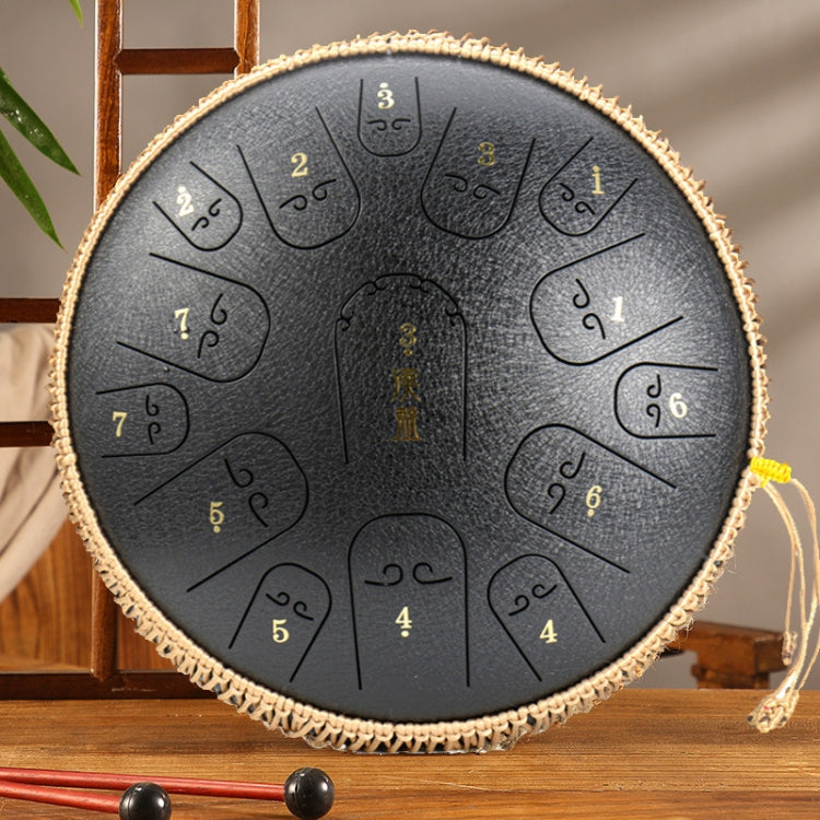 15-Tone Ethereal Drum 14-Inch Steel Tongue Drum Hollow Drum Sanskrit Drummer Disc, Red, Black, Golden, Purple, Navy Blue, Blue