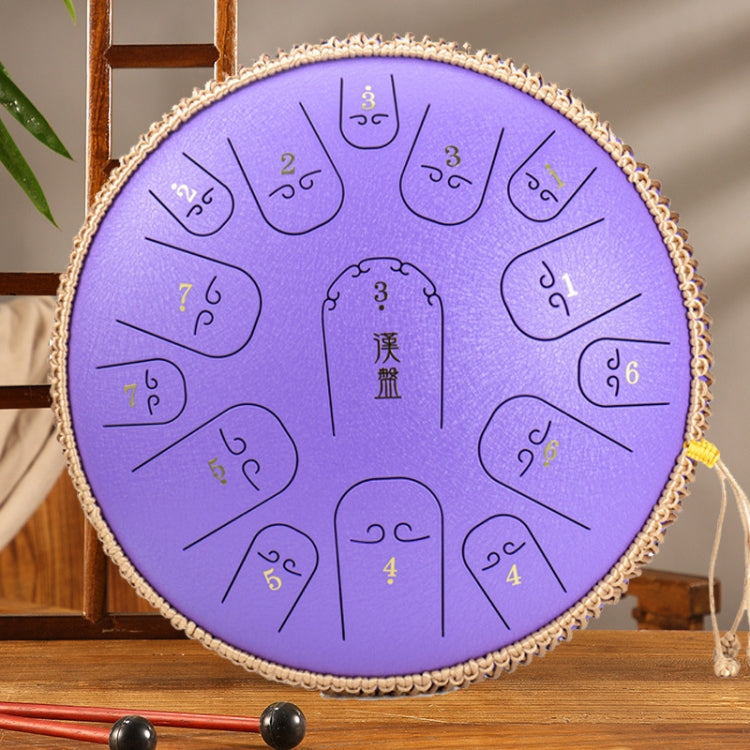 15-Tone Ethereal Drum 14-Inch Steel Tongue Drum Hollow Drum Sanskrit Drummer Disc, Red, Black, Golden, Purple, Navy Blue, Blue