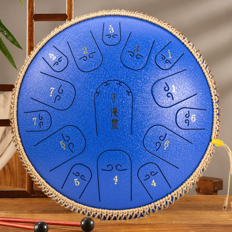 15-Tone Ethereal Drum 14-Inch Steel Tongue Drum Hollow Drum Sanskrit Drummer Disc, Red, Black, Golden, Purple, Navy Blue, Blue
