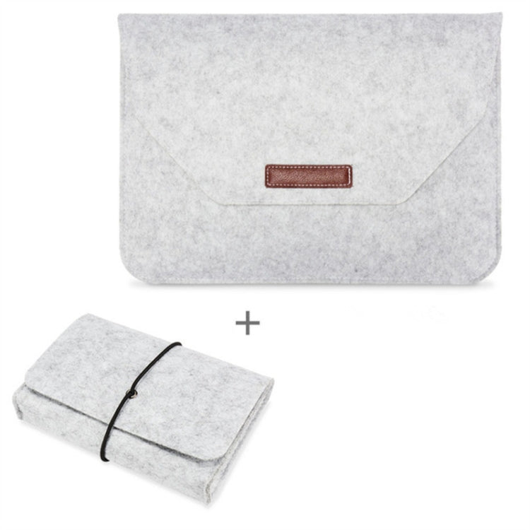 Portable Air Permeable Felt Sleeve Bag for MacBook Laptop, with Power Storage Bag, 12 inch, 13 inch, 15 inch, 11 inch