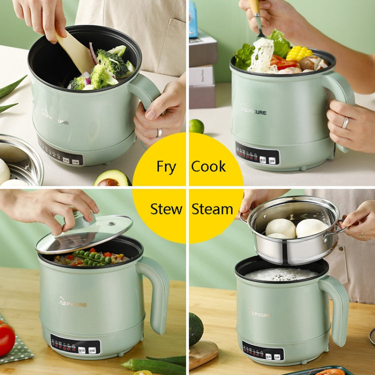 Multi-Function Electric-Cooker Mini Dormitory Student Cooking Rice Stir Frying Non-Stick Pot, 110V US Plug, White Manual Single Pot, White Manual Style with Steaming Grid, White Smart Single Pot, White Smart With Steaming Grid, Green Manual Single Pot ...
