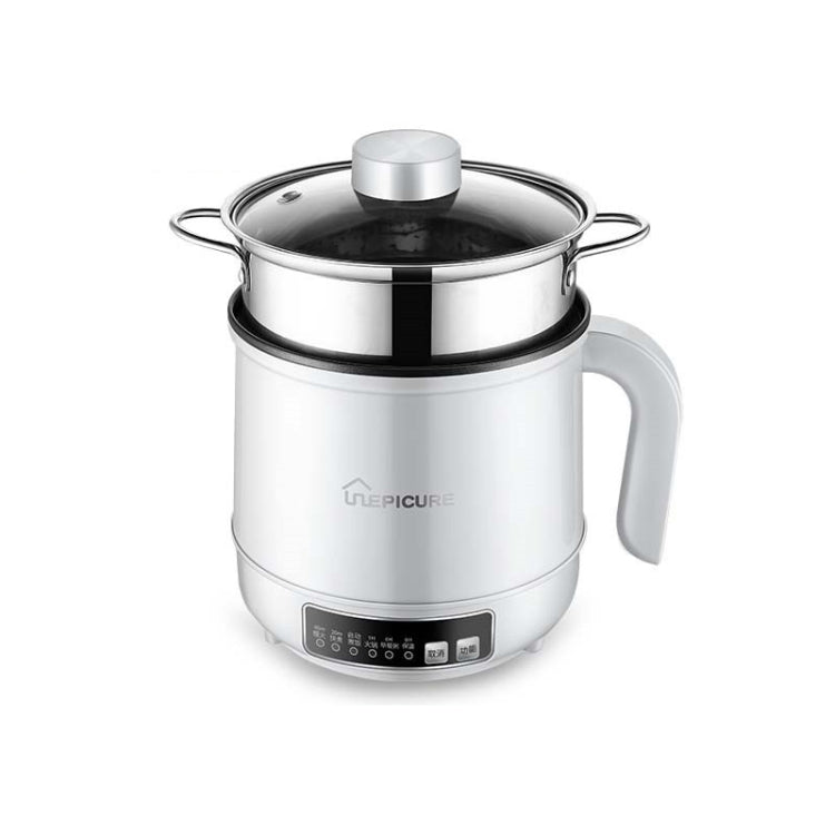 Multi-Function Electric-Cooker Mini Dormitory Student Cooking Rice Stir Frying Non-Stick Pot, 110V US Plug, White Manual Single Pot, White Manual Style with Steaming Grid, White Smart Single Pot, White Smart With Steaming Grid, Green Manual Single Pot ...