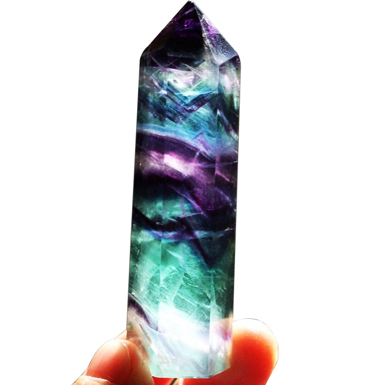 Natural Rough Stone Hexagonal Crystal Column Colorful Fluorite Column Ornaments, 3.5-4 cm, 4.1-4.9 cm, 5-6 cm, 6.1-6.4 cm, 6.5-7 cm, 7.1-7.4 cm, 7.5-8 cm, 8.1-9 cm, 9.1-10 cm, 10.1-11 cm, 11.1-12 cm, 13.1-14 cm, 14.1-15 cm, 3 cm or So