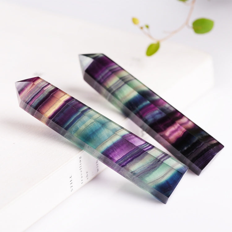 Natural Rough Stone Hexagonal Crystal Column Colorful Fluorite Column Ornaments, 3.5-4 cm, 4.1-4.9 cm, 5-6 cm, 6.1-6.4 cm, 6.5-7 cm, 7.1-7.4 cm, 7.5-8 cm, 8.1-9 cm, 9.1-10 cm, 10.1-11 cm, 11.1-12 cm, 13.1-14 cm, 14.1-15 cm, 3 cm or So